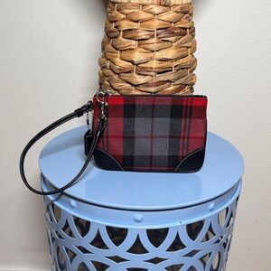 Coach Plaid Wristlet Clutch